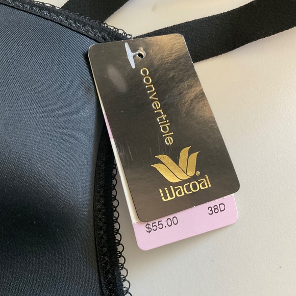 NWT Wacoal black Convertible Bra front closer smooth adjustable straps 38 D - Picture 9 of 12